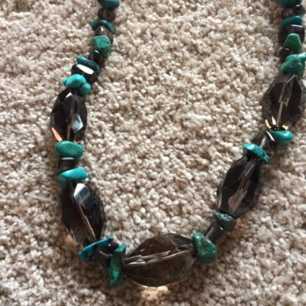 Deb Guyot Smoky Quartz & Turquoise Necklace